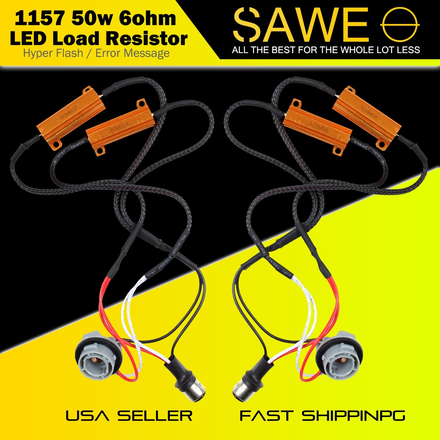 1157 LED Turn Signal Load Resistor Adapter Anti Hyper Flash Error Canceler SAWE Lighting