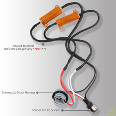 1157 LED Turn Signal Load Resistor Adapter Anti Hyper Flash Error Canceler SAWE Lighting