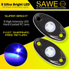LED Rock Light Pods Lights for Offroad Car Truck ATV Underbody Wheel Grille and Surface Mount - Blue SAWE Lighting