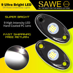 LED Rock Light Pods Lights for Offroad Car Truck ATV Underbody Wheel Grille and Surface Mount - White SAWE Lighting