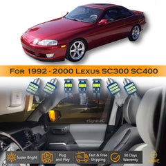 For Lexus SC300 SC400 Interior LED Lights - Dome & Map Light Bulbs Package Kit for 1992 - 2000 - White SAWE Lighting