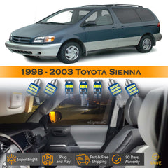For Toyota Sienna Interior LED Lights - Dome & Map Lights Package Kit for 1998 - 2003 - White SAWE Lighting