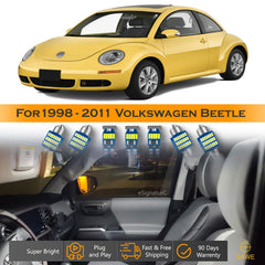 For Volkswagen Beetle Interior LED Lights - Dome & Map Light Bulbs Package Kit for 1998 - 2011 - White SAWE Lighting