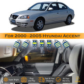 For Hyundai Accent Interior LED Lights - Dome & Map Light Bulbs Package Kit for 2000 - 2005 - White SAWE Lighting