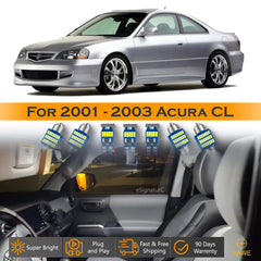 For Acura CL Interior LED Lights - Dome & Map Light Bulbs Package Kit for 2001 - 2003 - White SAWE Lighting