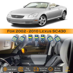 For Lexus SC430 Interior LED Lights - Dome & Map Light Bulbs Package Kit for 2002 - 2010 - White SAWE Lighting
