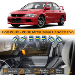 For Mitsubishi Lancer Evolution Interior LED Lights - Dome & Map Light Bulb Package Kit for 2003 - 2006 - White SAWE Lighting