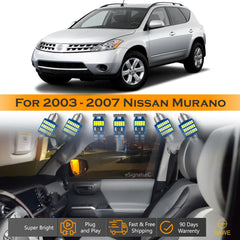 For Nissan Murano Interior LED Lights - Dome & Map Light Bulbs Package Kit for 2003 - 2007 - White SAWE Lighting