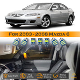 For Mazda 6 Interior LED Lights - Dome & Map Light Bulbs Package Kit for 2003 - 2008 - White SAWE Lighting