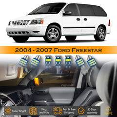 For Ford Freestar Interior LED Lights - Dome & Map Light Bulbs Package Kit for 2004 - 2007 - White SAWE Lighting