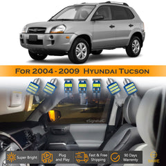 For Hyundai Tucson Interior LED Lights - Dome & Map Light Bulbs Package Kit for 2004 - 2009 - White SAWE Lighting