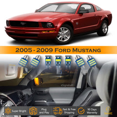 For Ford Mustang Interior LED Lights - Dome & Map Light Bulbs Package Kit for 2005 - 2009 - White SAWE Lighting
