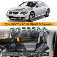 For BMW 645 650 M6 6 Series Interior LED Lights - Dome & Map Light Bulb Package Kit for 2005 - 2010 - White SAWE Lighting