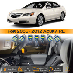 For Acura RL Interior LED Lights - Dome & Map Light Bulbs Package Kit for 2005 - 2012 - White SAWE Lighting