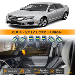 For Ford Fusion Interior LED Lights - Dome & Map Light Bulbs Package Kit for 2006 - 2012 - White SAWE Lighting