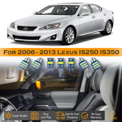 For Lexus IS250 IS350 ISF Interior LED Lights - Dome & Map Light Bulbs Package Kit for 2006 - 2013 - White SAWE Lighting