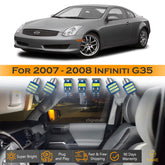 For Infiniti G35 Interior LED Lights - Dome & Map Light Bulbs Package Kit for 2007 - 2008 - White SAWE Lighting