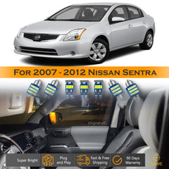 For Nissan Sentra Interior LED Lights - Dome & Map Light Bulbs Package Kit for 2007 - 2012 - White SAWE Lighting