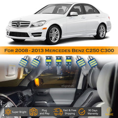 For Mercedes Benz C250 C300 Interior LED Lights - Dome & Map Light Bulb Package Kit for 2008 - 2013 - White SAWE Lighting