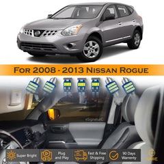 For Nissan Rogue Interior LED Lights - Dome & Map Light Bulbs Package Kit for 2008 - 2013 - White SAWE Lighting