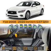 For Infiniti G37 Q50 Interior LED Lights - Dome & Map Light Bulbs Package Kit for 2008 - 2020 - White SAWE Lighting