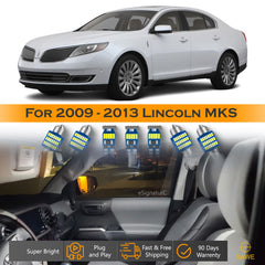 For Lincoln MKS Interior LED Lights - Dome & Map Light Bulb Package Kit for 2009 - 2013 - White SAWE Lighting
