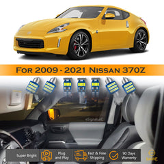 For Nissan 370Z Interior LED Lights - Dome & Map Light Bulbs Package Kit for 2009 - 2021 - White SAWE Lighting