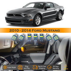 For Ford Mustang Interior LED Lights - Dome & Map Light Bulbs Package Kit for 2010 - 2014 - White SAWE Lighting