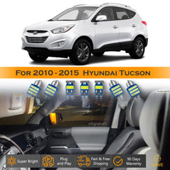 For Hyundai Tucson Interior LED Lights - Dome & Map Light Bulbs Package Kit for 2010 - 2015 - White SAWE Lighting