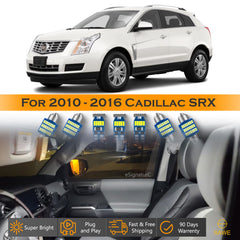 For Cadillac SRX Interior LED Lights - Dome & Map Light Bulbs Package Kit for 2010 - 2016 - White SAWE Lighting
