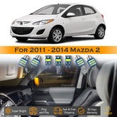 For Mazda 2 Interior LED Lights - Dome & Map Light Bulbs Package Kit for 2011 - 2014 - White SAWE Lighting