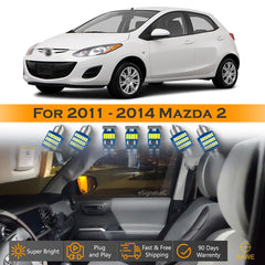 For Mazda 2 Interior LED Lights - Dome & Map Light Bulbs Package Kit for 2011 - 2014 - White SAWE Lighting