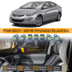 For Hyundai Elantra Interior LED Lights - Dome & Map Light Bulbs Package Kit for 2011 - 2016 - White SAWE Lighting