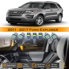 For Ford Explorer Interior LED Lights - Dome & Map Light Bulbs Package Kit for 2011 - 2019 - White SAWE Lighting