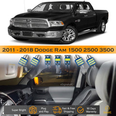 For Dodge Ram 1500 2500 3500 Interior LED Lights - Dome & Map Lights Package Kit for 2011 - 2018 - White SAWE Lighting
