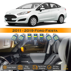 For Ford Fiesta Interior LED Lights - Dome & Map Light Bulbs Package Kit for 2011 - 2019 - White SAWE Lighting