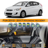 For Hyundai Accent Interior LED Lights - Dome & Map Light Bulbs Package Kit for 2012 - 2017 - White SAWE Lighting