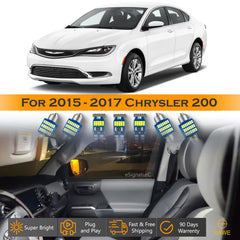 For Chrysler 200 Interior LED Lights - Dome & Map Light Bulbs Package Kit for 2015 - 2017 - White SAWE Lighting