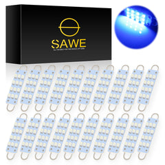 SAWE ® 561 563 567 211-2 212-2 LED Bulb Festoon 44mm 12smd Rigid Loop Interior Door Trunk LED Lights - Blue SAWE Lighting