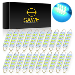 SAWE ® 561 563 567 211-2 212-2 LED Bulb Festoon 44mm 12smd Rigid Loop Interior Door Trunk LED Lights - Ice Blue SAWE Lighting