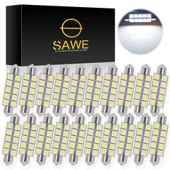 SAWE ® 578 211-2 212-2 44mm LED Bulb 5050 10SMD Interior Dome Map Door Courtesy Light Trunk Lights - White SAWE Lighting