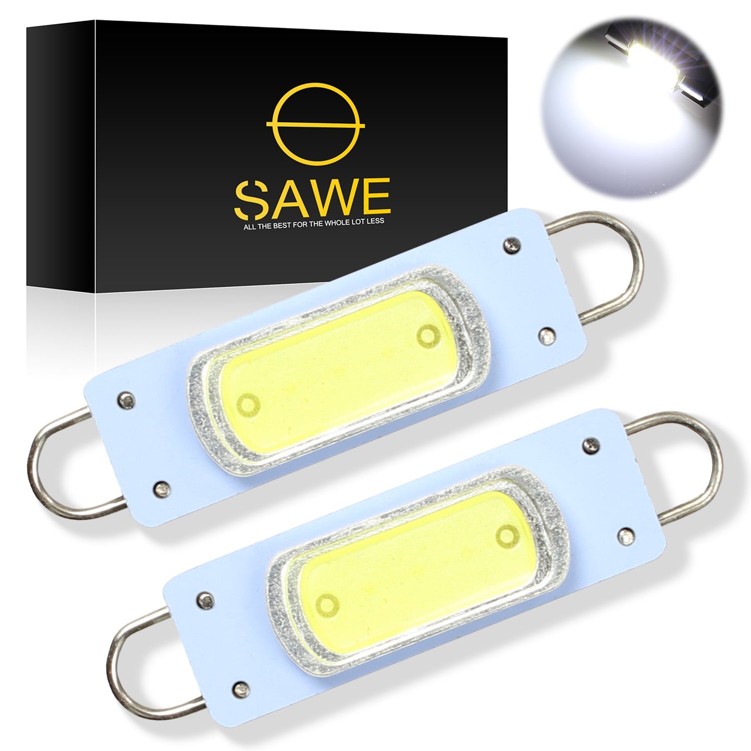 SAWE ® 561 563 567 564 212-2 LED Bulbs Festoon 44mm COB Rigid Loop Interior Lights - White SAWE Lighting