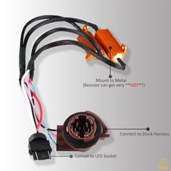 3157 Front LED Turn Signal Load Resistor Adapter Anti Hyper Flash Error Canceler SAWE Lighting