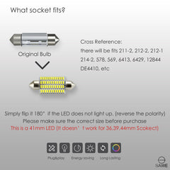 SAWE ® 578 211-2 212-2 41mm 42mm LED Bulb 3014 48SMD Interior Dome Map Door Courtesy Trunk Cargo Lights - 6000K White SAWE Lighting