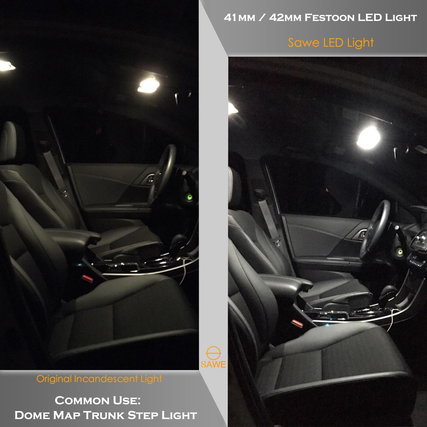 SAWE ® 578 211-2 212-2 41mm 42mm LED Bulb 3014 48SMD Interior Dome Map Door Courtesy Trunk Cargo Lights - 6000K White SAWE Lighting