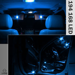 SAWE ® T10 194 168 921 W5W LED Bulb 3014 15SMD License Plate Light Dome Map Trunk Lights or DRL Bulbs - Ice Blue SAWE Lighting