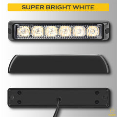 Premier Emergency LED Strobe Lights Bar for Offroad Car Truck Warning Hazard Flash Grille and Surface Mount Light - Amber 6-LED SAWE Lighting