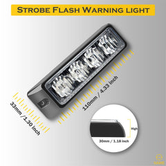 Premier Emergency LED Strobe Lights Bar for Offroad Car Truck Warning Hazard Flash Grille and Surface Mount Light - Red 4-LED SAWE Lighting