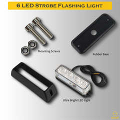 Premier Emergency LED Strobe Lights Bar for Offroad Car Truck Warning Hazard Flash Grille and Surface Mount Light - Amber White 6-LED SAWE Lighting