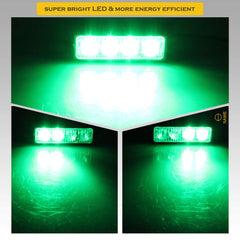 Premier Emergency LED Strobe Lights Bar for Offroad Car Truck Warning Hazard Flash Grille and Surface Mount Light - Green 4-LED SAWE Lighting